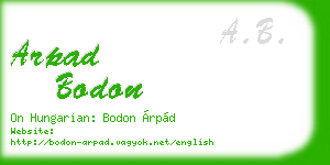arpad bodon business card