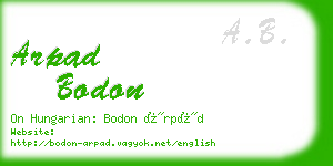 arpad bodon business card